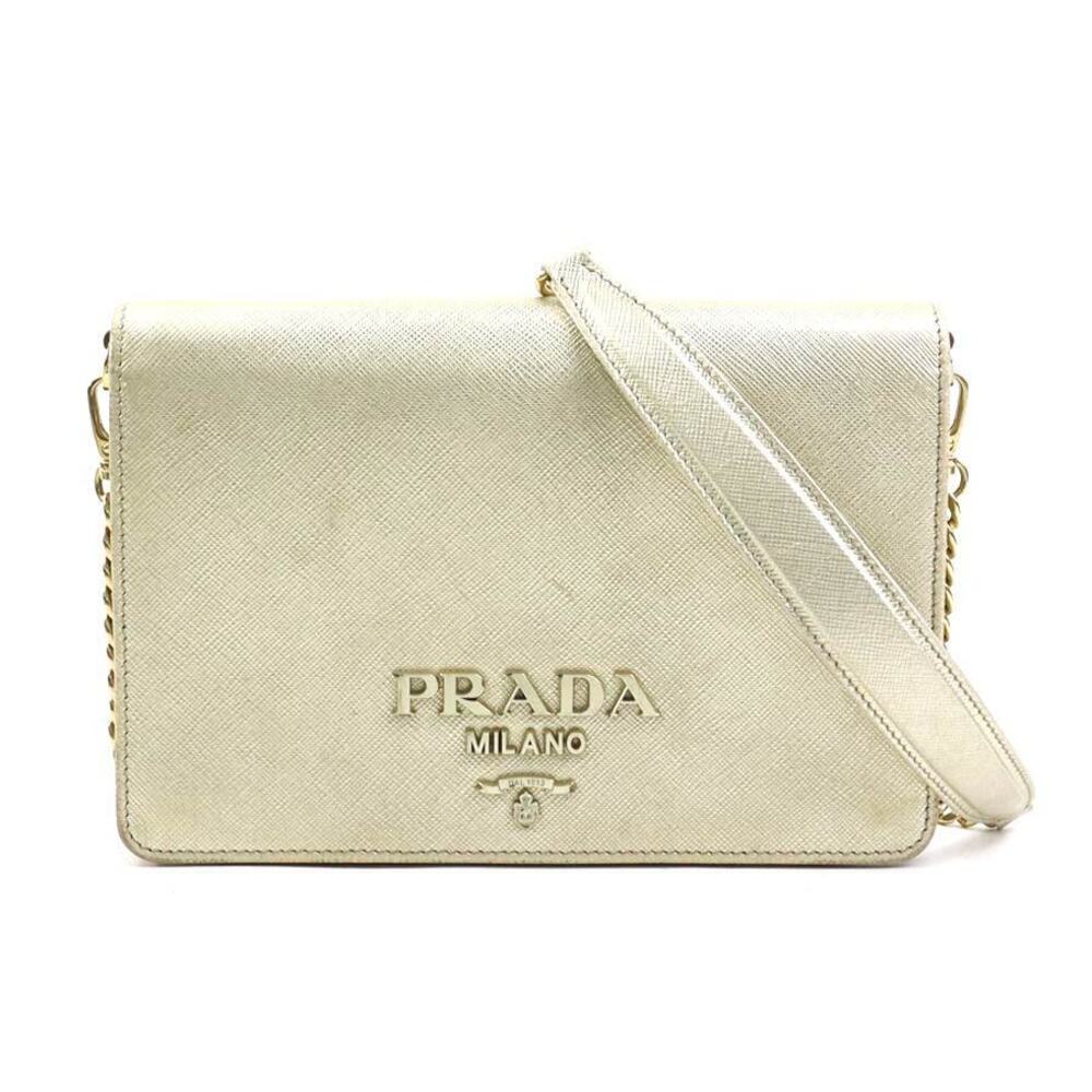 Prada metal bag Bag gold Shoulder Chain shoulder leather finish - Picture 2 of 4
